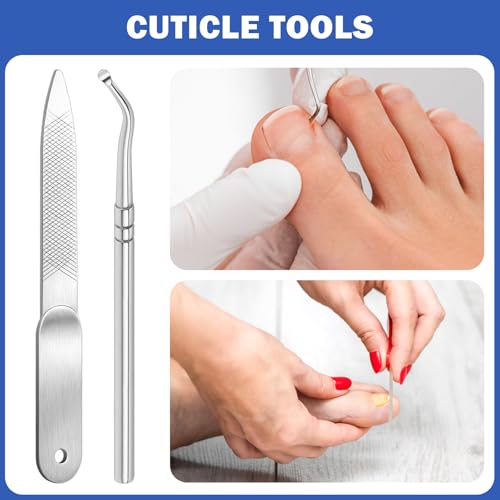 Daureve Heavy Duty Toenail Clippers Set for Thick Nails - Pedicure Kit with Nail File & Cleaner