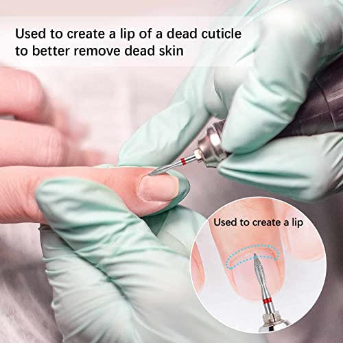 Flame Cuticle Nail Drill Bit Set - 6pcs for Electric Nail Files