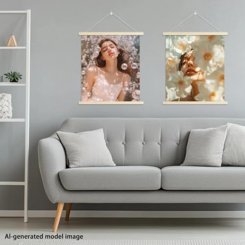 24-Inch Magnetic Poster Hanger Frame - 2 Pack Wooden Display Kit