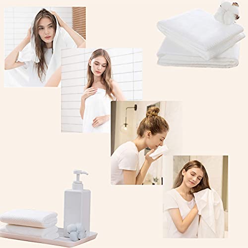 JINYUDOME 20 Pack Large Disposable Hair Towels - Soft & Absorbent Spa Towels, 15.75 x 31.5 inches, White