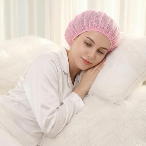 Tyqour 4 PCS Colorful Hair Nets for Sleeping - Comfortable Sleep Bonnets