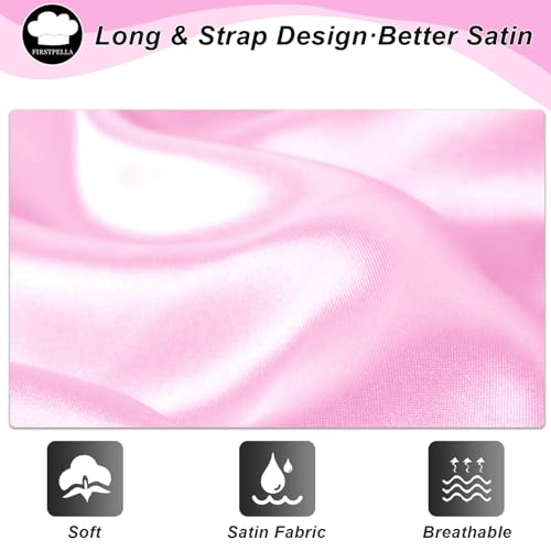 Silk Satin Hair Bonnet for Sleeping with Scrunchies - Pink