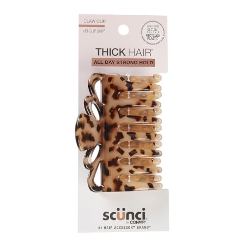 Scunci Crown Claw Clip for Thick Hair - Tortoise No-Slip Grip