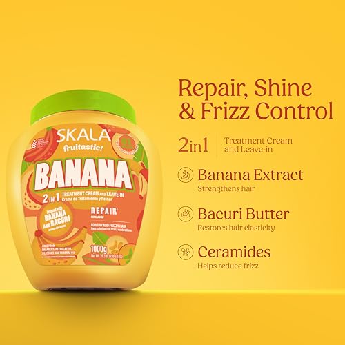 SKALA Fruitastic Banana 2-in-1 Hair Treatment Cream 35.2 Oz - Frizz Control & Softness