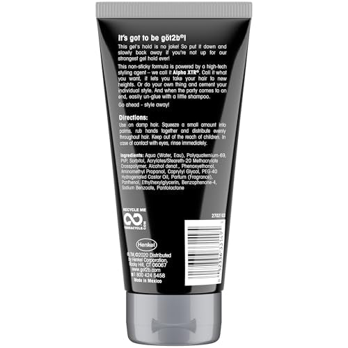 Got2B Ultra Glued Hair Gel 4.42 oz (Pack of 3) - Extra Strong Hold, No Flake