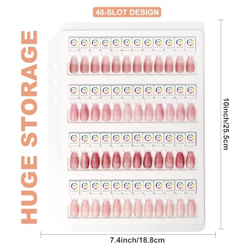 Magnetic Nail Color Display Page - White 48-Tip Swatch Refill Sheet