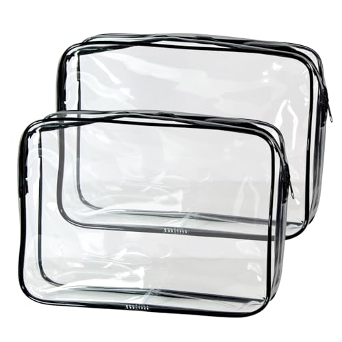 2-Pack TSA Approved Clear Toiletry Bags - Water-Resistant Travel Organizers