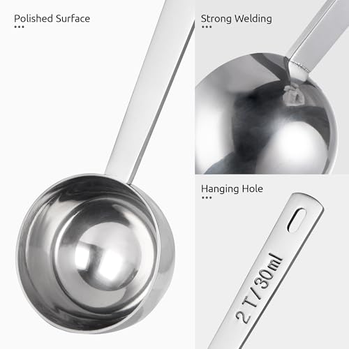 U-Taste 2 Tablespoon Coffee Scoop - Long Handle Stainless Steel