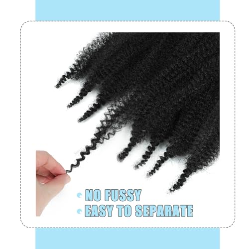 Dlyoigr 16 Inch Pre-Separated Afro Twist Hair Extensions (Pack of 6) - 1B#