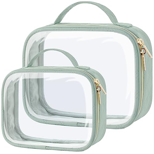 PACKISM TSA Approved Clear Makeup Bag Set - 2 Sizes in Laurel Green