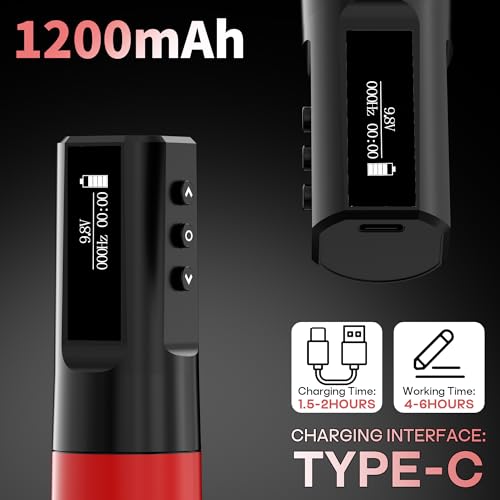 Gaea Poseidon Cordless Tattoo Gun Kit for Beginners with 1200mAh Battery