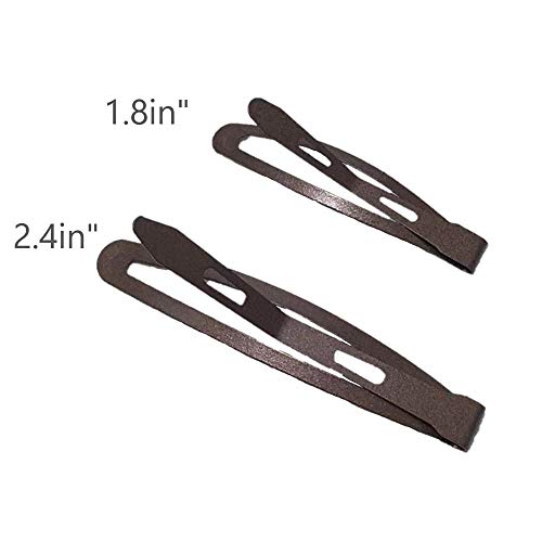 KWONG Brown A Mini 4.5cm/1.77in Hair Clips 20PCS Slim Snap Barrettes for Women & Girls