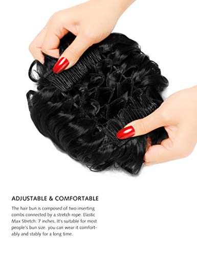 Yamel Messy Bun Scrunchie Chignon Hairpiece for Women - Black 1B#