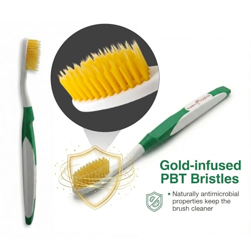 DUJINDENT Dolphin Gold Infused Ultra Soft Toothbrush 2 Pack for Sensitive Gums