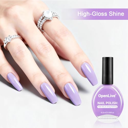 OpenLive 16.5ml Light Purple Quick Dry Nail Polish - Long Lasting & High Gloss