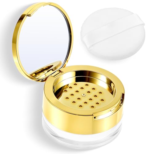 6G Refillable Powder Container with Puff & Mirror - Travel Size