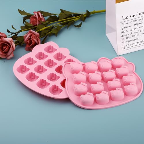 Kitten Silicone Molds - 2 Pack for Candy, Chocolate & Jelly