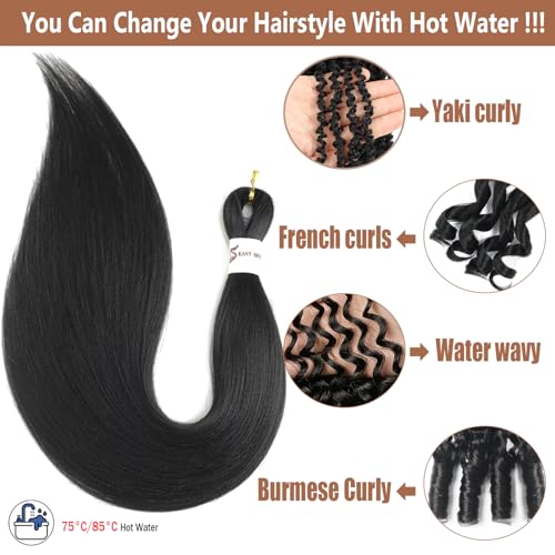 JIEANYAN 24 Inch Pre Stretched Braiding Hair - 8 Packs Synthetic Extensions