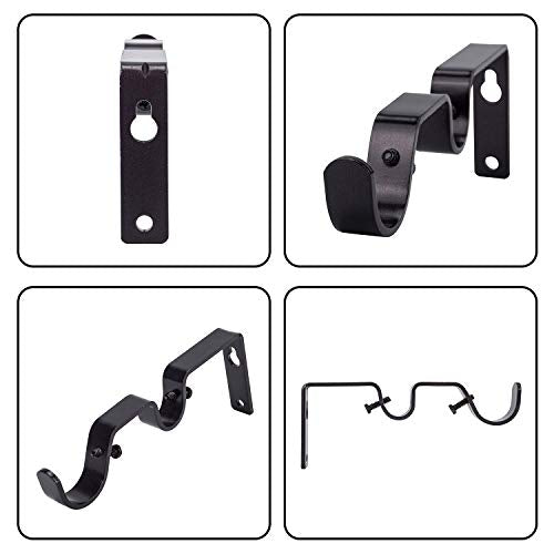 Heavy Duty Bronze Double Curtain Rod Brackets - Set of 3