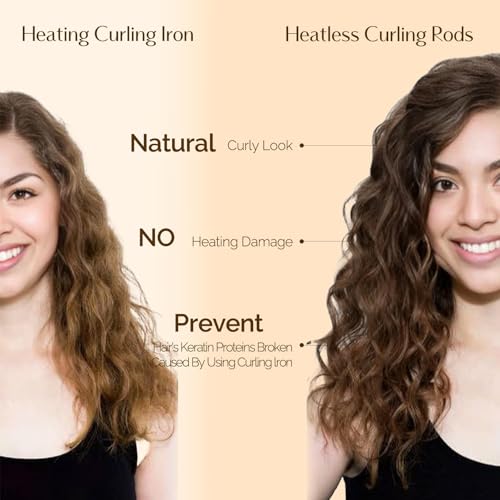 YANIBEST Heatless Hair Curler Set - Overnight Satin Curling Rod Headband