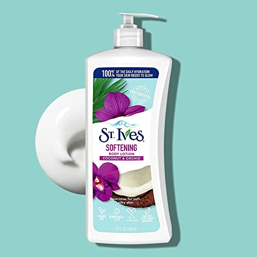 St. Ives Coconut & Orchid Body Lotion 21 oz Pack of 2 - Natural Moisturizer