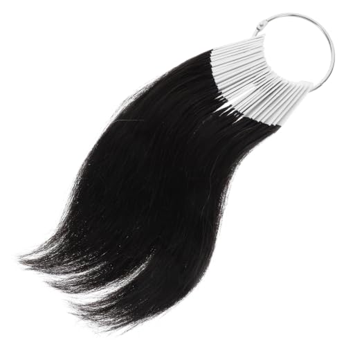30-Piece Hair Color Ring with Real Human Hair Samples for Salon Use