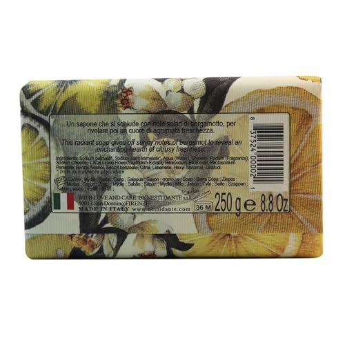 Nesti Dante Citron & Bergamot Energizing Soap 8.8oz - Tuscan Olive Oil & Fruit Extracts