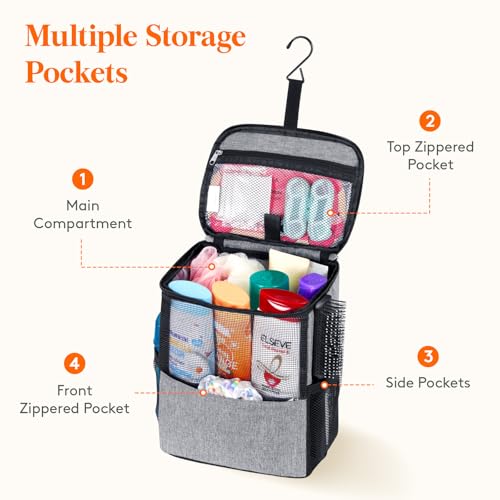 Lifewit Portable Shower Caddy - Quick Dry Toiletry Organizer for Gym, Travel, Dorm