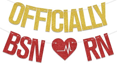 Officially BSN RN Banner for Nurse Graduation Party Decorations