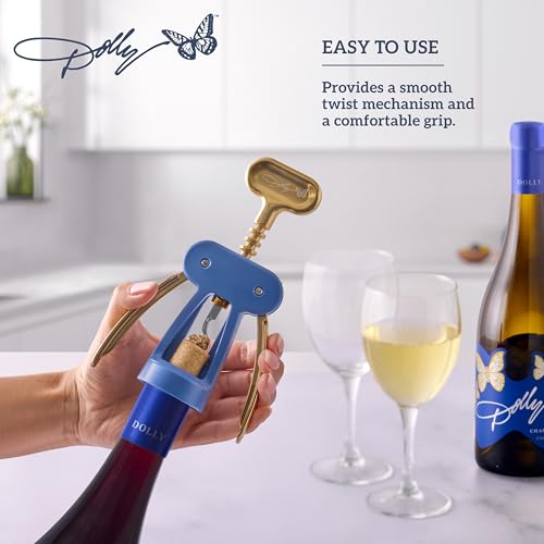 Dolly Parton Wing Corkscrew - Blue & Gold Wine Bottle Opener