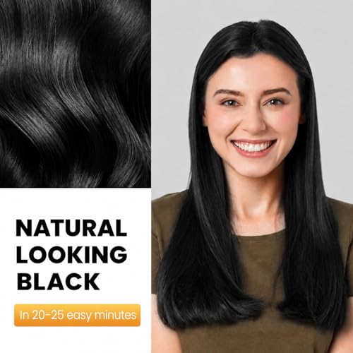 KAISASA Black Hair Dye Shampoo 3 in 1 for Full Gray Coverage