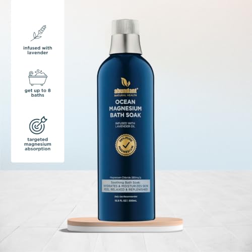 Abundant Natural Health Ocean Magnesium Bath Soak with Lavender, 500mL