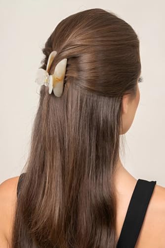 Gold O Acrylic Letter Hair Clip - Chic Monogram Claw Clip for Women