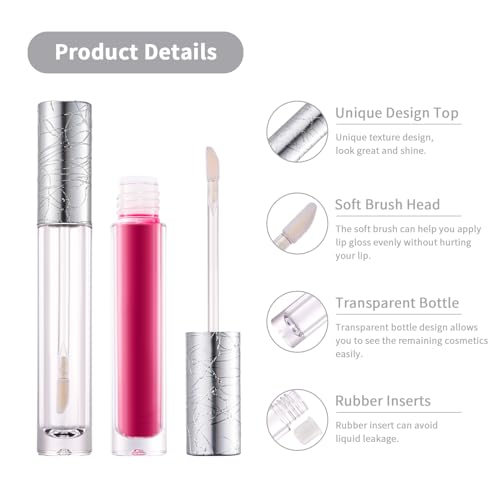 10pcs Refillable Lip Gloss Tubes with Wand - 6ml Clear Containers