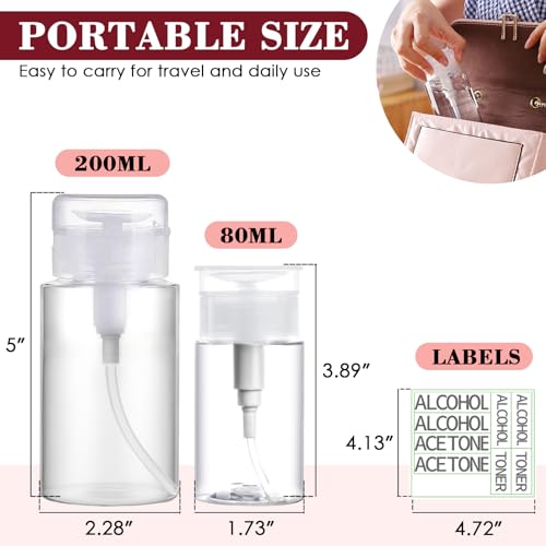 4 Pack Push Down Pump Dispenser Bottles for Acetone & Liquids