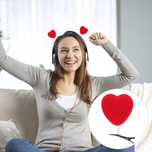 10pcs Cute Hair Clips Red Heart for Women Mini Accessories Bopper