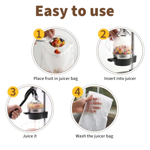 Fevbcnrj 10 Pack Reusable Juicer Bags for Cast Iron Juicer, 9.84 x 13.78 Inch