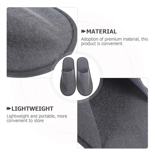 Healifty Disposable Travel Slippers - 10 Pairs Cotton Linen Hotel Spa Shoes