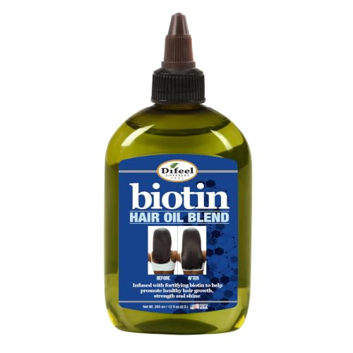 Difeel Biotin Hair Oil Blend - Lightweight Moisturizing Treatment, 12 oz