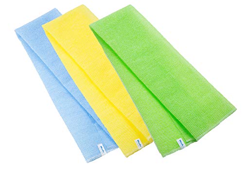 Modu 3 PCS Long Exfoliating Washcloth Set - Back Scrubber & Loofah