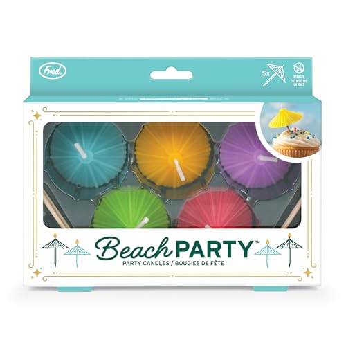 Fred & Friends Beach Party Candles - Set of 5 Cocktail Umbrella Decor