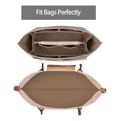 ZTUJO Purse Organizer Insert for Longchamp Le Pliage - Medium Beige
