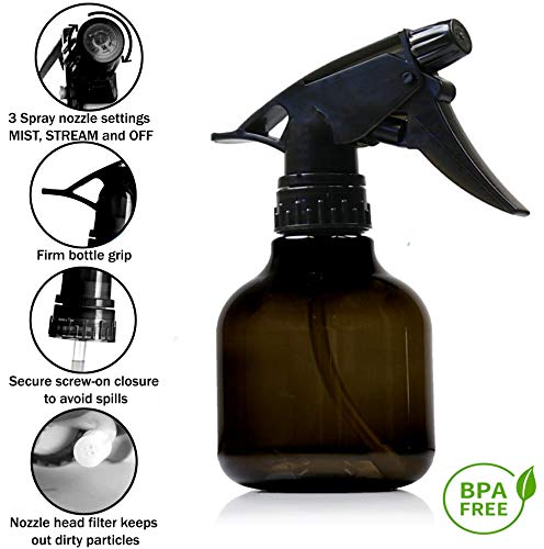 8 Oz Leak-Proof Spray Bottles - Pack of 3, BPA Free, Adjustable Trigger