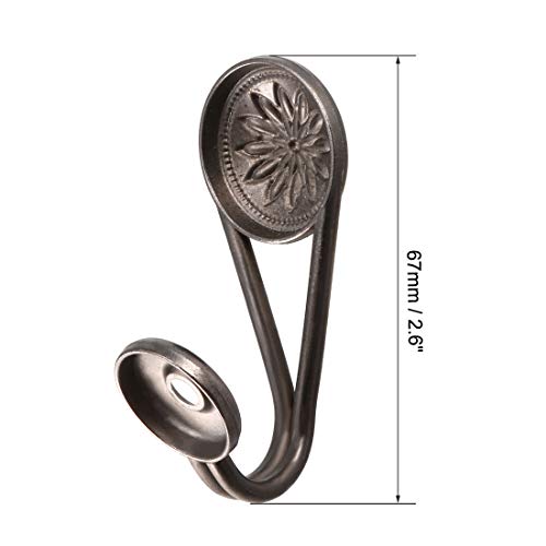 uxcell Decorative Curtain Holdbacks - Wall Mounted Hooks, Bronze Finish, 2 Pcs