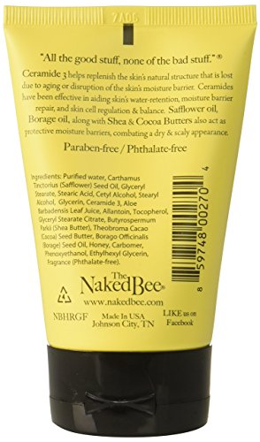 The Naked Bee Grapefruit Blossom Honey Hand Cream 8 oz - Intensive Moisturizer for Dry Skin