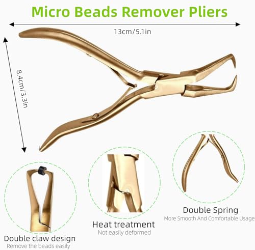 Hair Extension Tools Kit with Micro Bead Pliers, Hook and Loop Needle Set