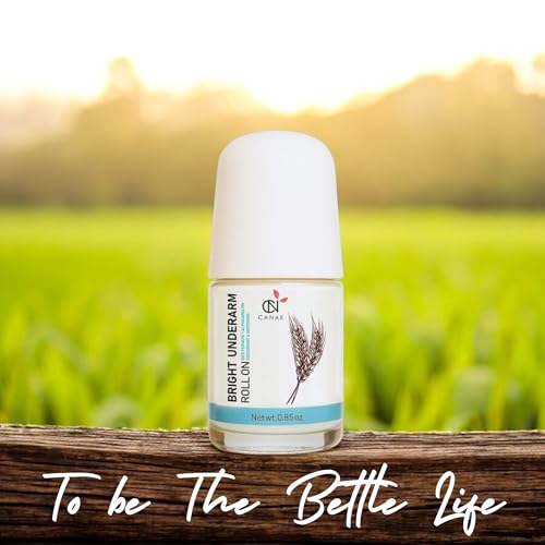 Natural Underarm Deodorant Roll-On with Alpha Arbutin & Rice Ferment, Aluminum-Free, Sensitive Skin, Travel Size