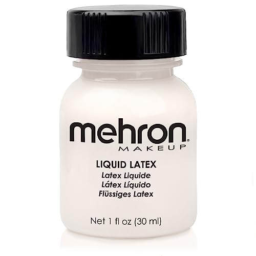 Mehron Liquid Latex - 1 oz Clear SFX Adhesive for Prosthetics & Effects