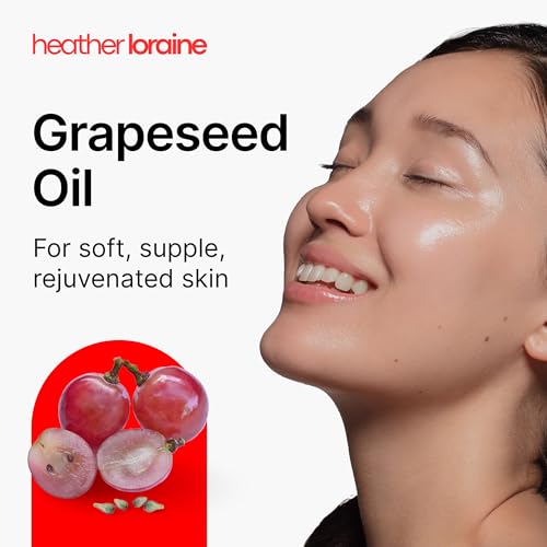Heather Loraine Fragrance-Free Grapeseed Oil 4 Fl Oz - Pure Skin, Hair & Body Oil