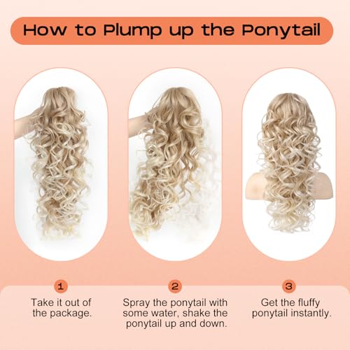 SEIKEA 18-Inch Fluffy Curly Ponytail Extension - Black Brown